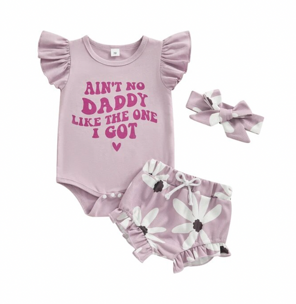 Aint No Daddy/Mama Purple Daisies Outfits & Bows (2 Styles) - PREORDER
