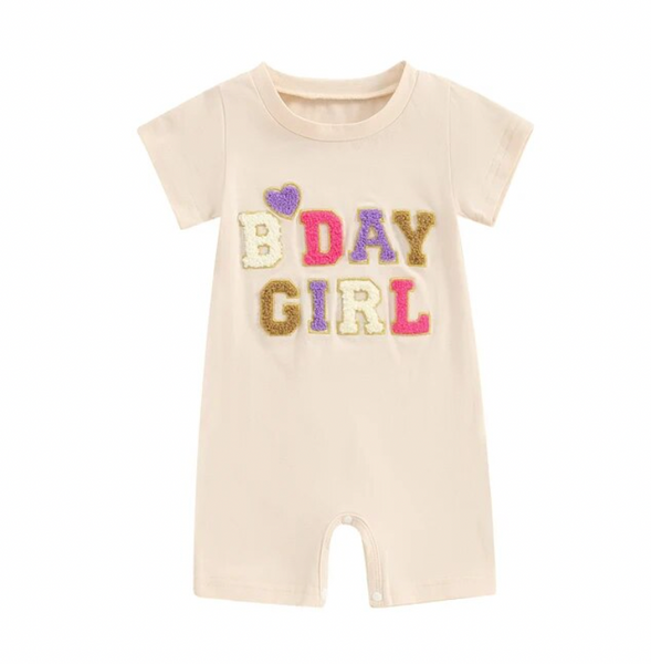 BDAY Girl Shorts Rompers (2 Colors) - PREORDER