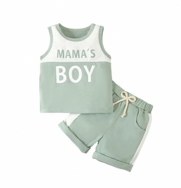 Mamas Boy Two Tone Tank Outfits (3 Colors) - PREORDER