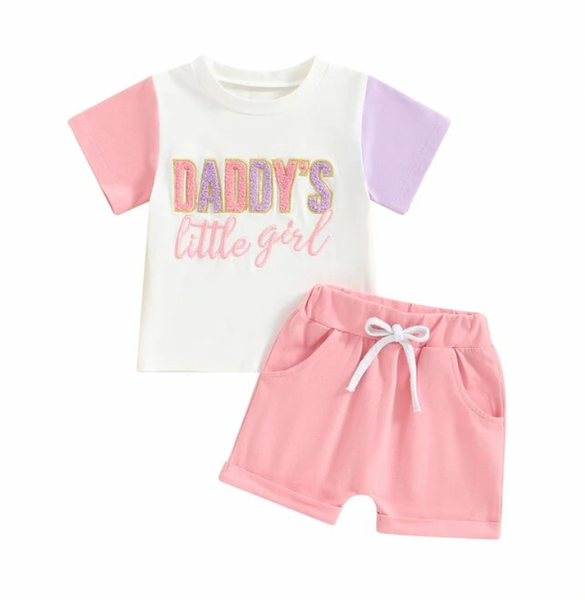 Daddys Little Girl & Boy Two Tone Outfits (2 Colors) - PREORDER
