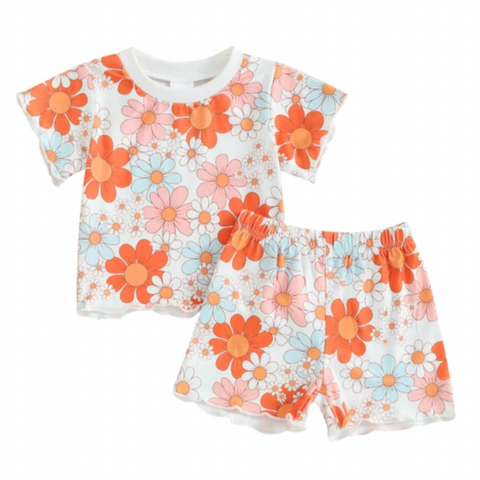 Colorful Daisies Ruffle Outfit - PREORDER