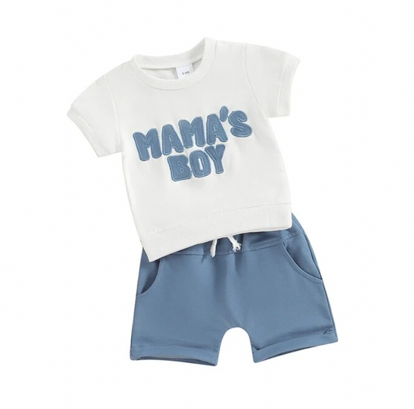 Mamas Boy Patch Short Outfits (3 Colors) - PREORDER