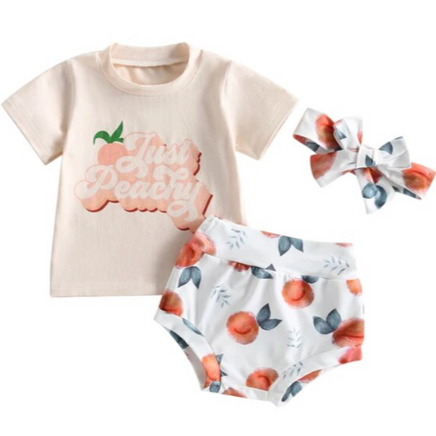 Just Peachy Outfit & Bow - PREORDER