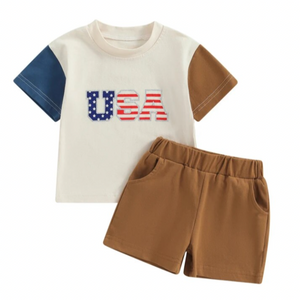 Neutral Two Tone USA Outfit - PREORDER