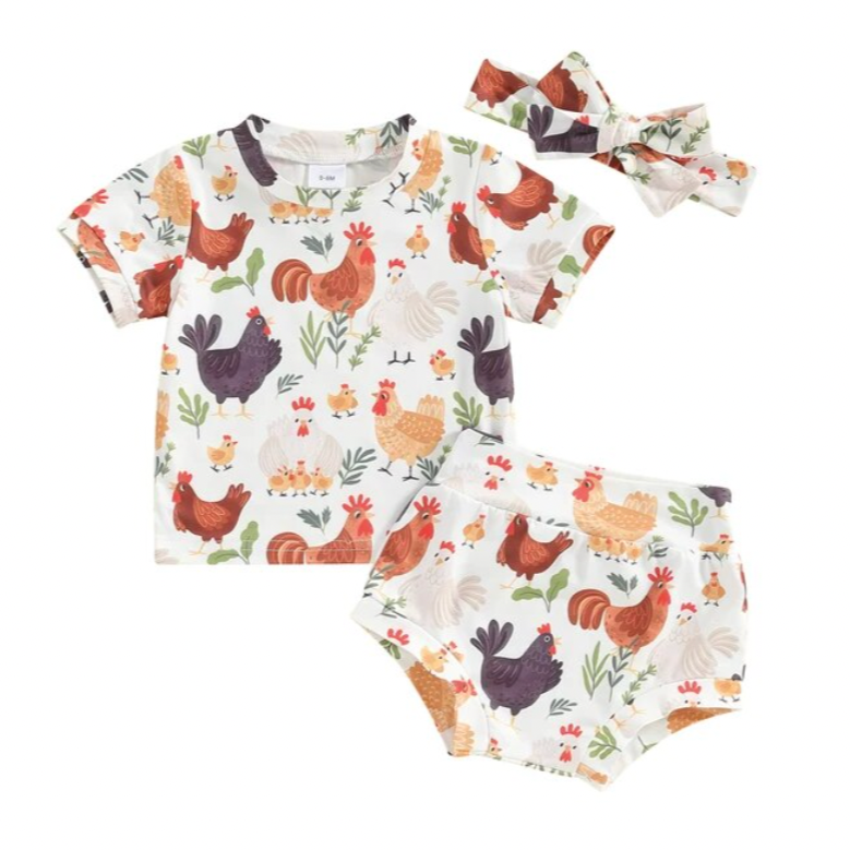 Hens & Chicks Outfit & Bow - PREORDER