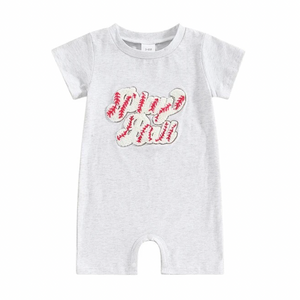 Play Ball Patch Romper - PREORDER