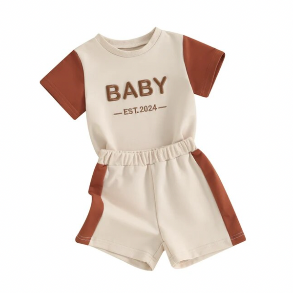 Baby Est 2024 Two Tone Outfits (2 Colors) - PREORDER