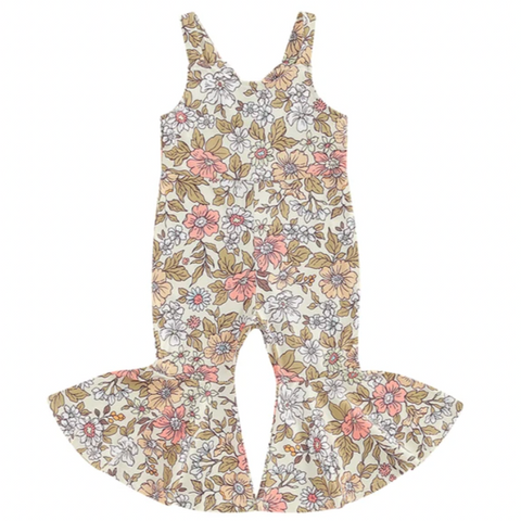 Daily Glam Floral Ribbed Bells Romper - PREORDER