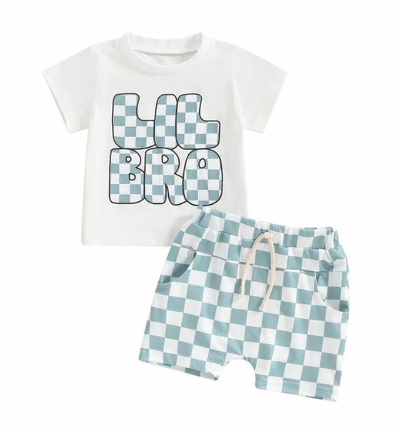 Big & Lil Bro Checkered Matching Outfits (2 Styles) - PREORDER