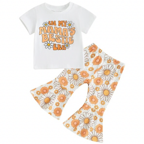 Orange Dream Floral Mamas Bestie Era Outfit - PREORDER