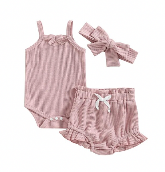 Molly Solid Waffle Outfits (3 Colors) - PREORDER