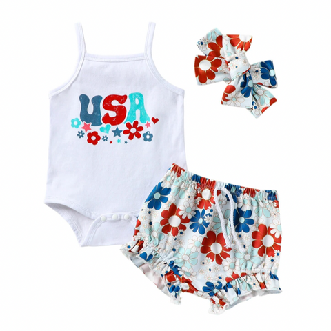 USA Daisies Tank Outfit & Bow - PREORDER