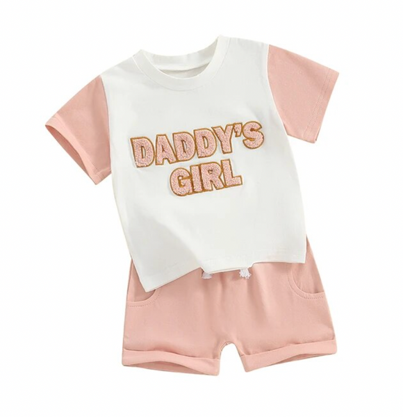 Daddys Girl Two Tone Patch Outfits (2 Colors) - PREORDER