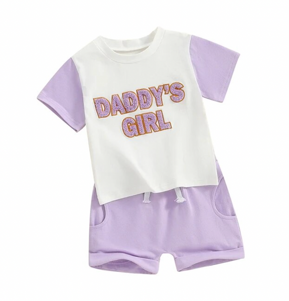 Daddys Girl Two Tone Patch Outfits (2 Colors) - PREORDER
