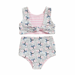 Pink Stripes & Butterflies Reversible Swimsuit - PREORDER