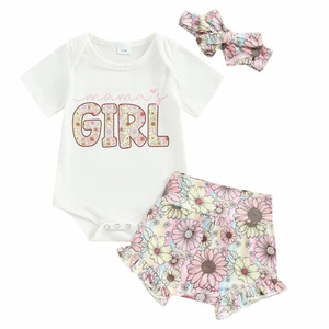 Mamas Girl Pastel Spring Floral Outfit & Bow - PREORDER