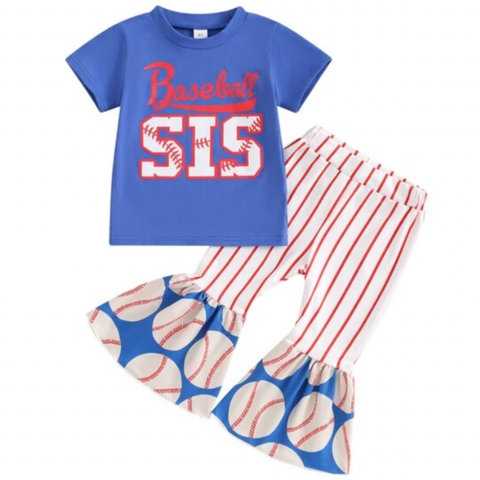Baseball Sis Outfit & Bow - PREORDER