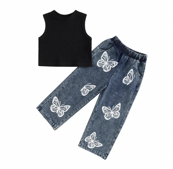 Denim Butterflies & Daisies Outfits (2 Styles) - PREORDER