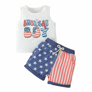 American Boy Flag Shorts Tank Outfit - PREORDER