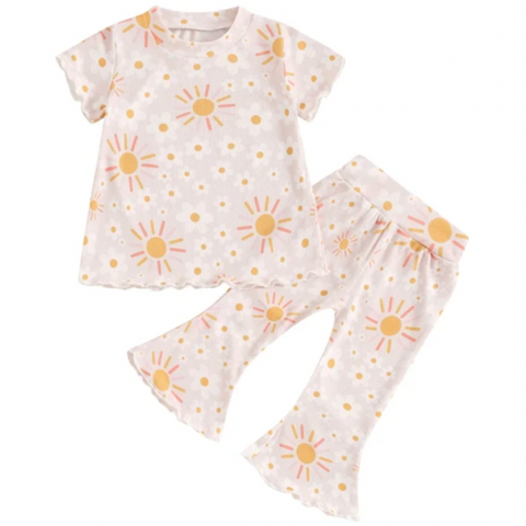 Sunshine & Daisies Ribbed Bells Outfit - PREORDER