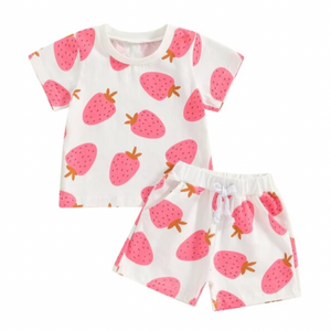 Pink Strawberries Casual Outfit - PREORDER