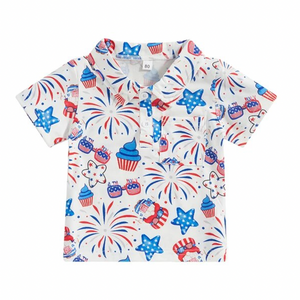 We LOVE 4th of July Collar Shirt - PREORDER