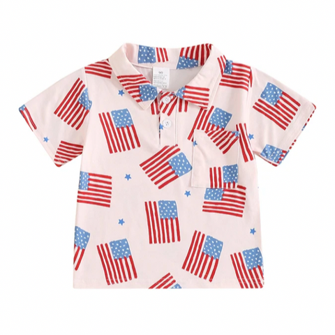 American Flags & Stars Collar Shirt - PREORDER
