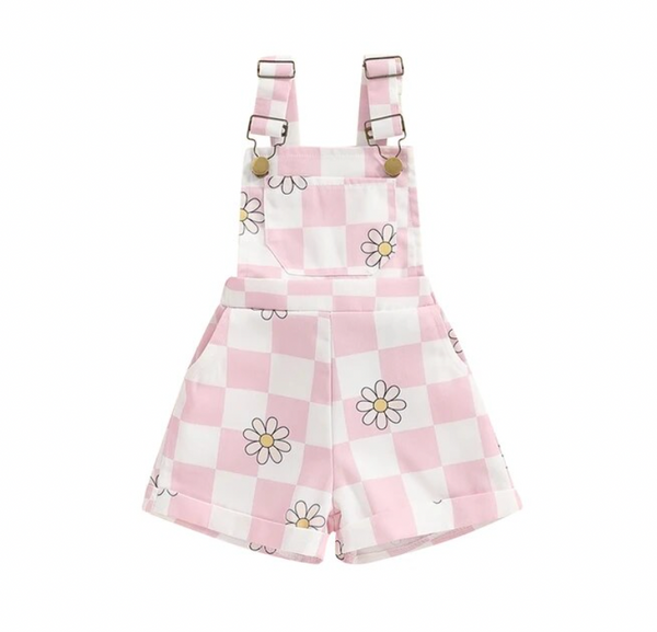 Checkered Daisies Overalls (4 Colors) - PREORDER