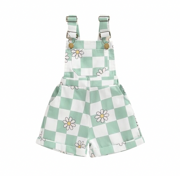 Checkered Daisies Overalls (4 Colors) - PREORDER