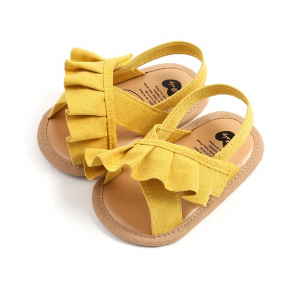 Cross Over Ruffle Soft Sole Sandals (4 Colors) - PREORDER