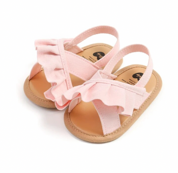 Cross Over Ruffle Soft Sole Sandals (4 Colors) - PREORDER
