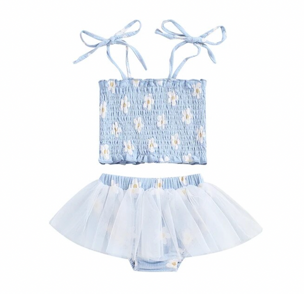 Tutu Scrunch Daisies Outfits (2 Colors) - PREORDER
