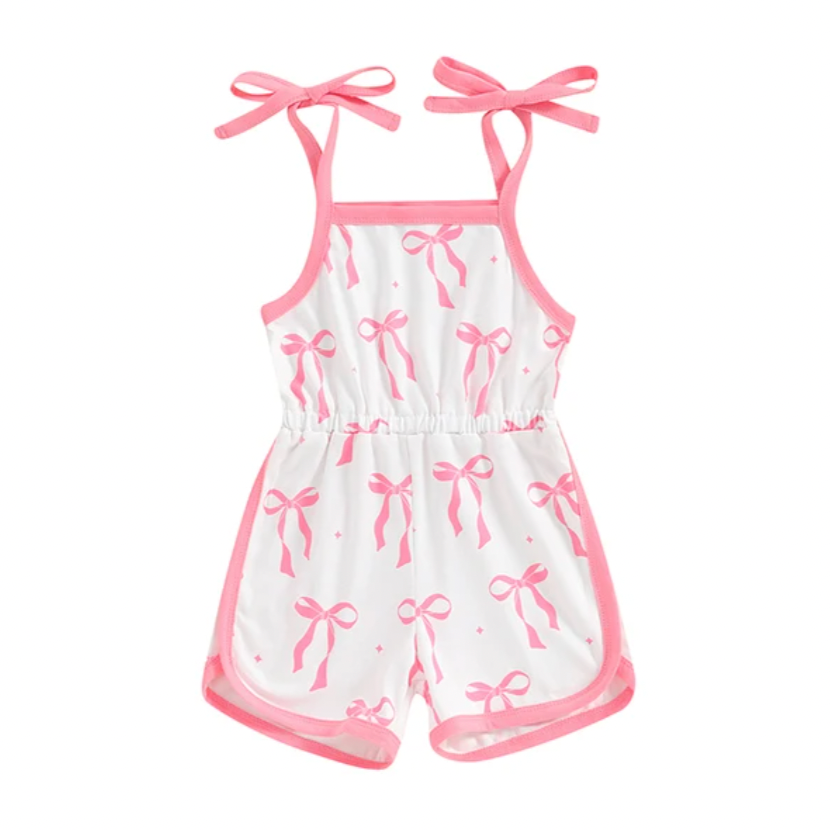 The Perfect Bow Tie Shorts Romper - PREORDER