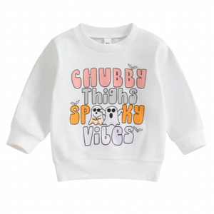 Chubby Thighs Spooky Vibes Romper & Pullover - PREORDER