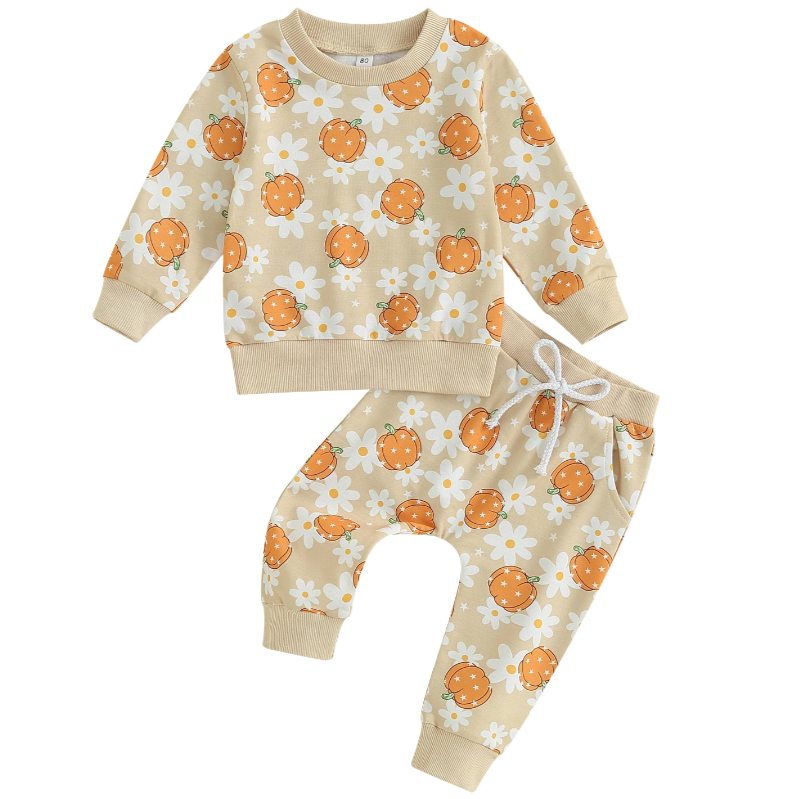 Polka Dot Pumpkins & Daisies Outfit - PREORDER