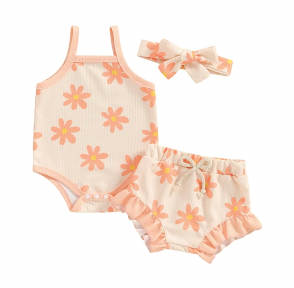 Neon Daisies Waffle Tank Outfits (2 Colors) - PREORDER
