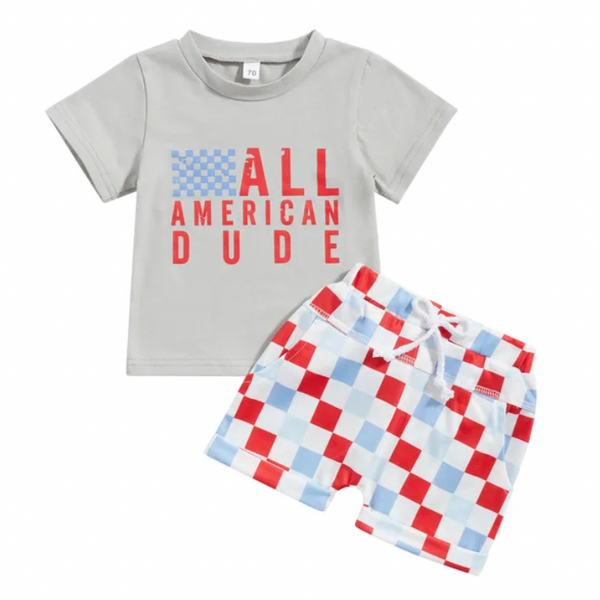All American Dude Checkered Outfit - PREORDER