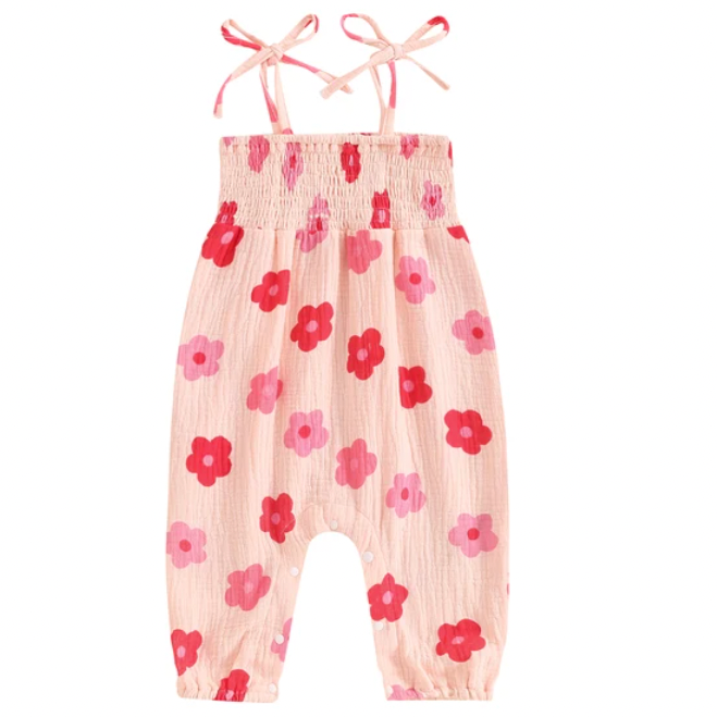 Pink Kenzie Floral Pants Romper - PREORDER