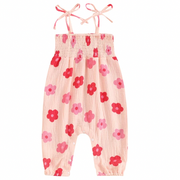 Pink Kenzie Floral Pants Romper - PREORDER