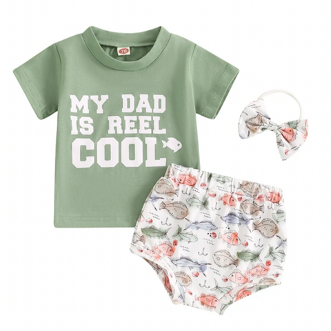 My Dad is Reel Cool Outfit & Bow - PREORDER