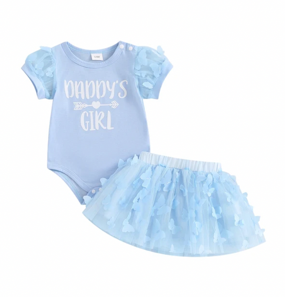 Daddys Girl Butterflies Tutu Skirt Outfits (4 Colors) - PREORDER
