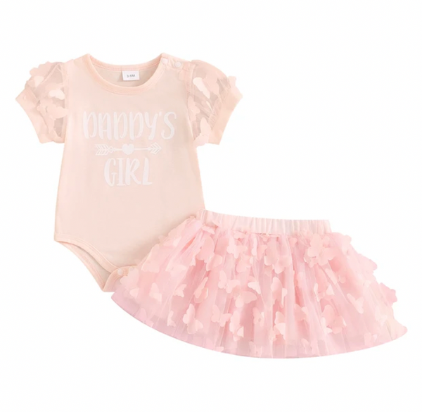 Daddys Girl Butterflies Tutu Skirt Outfits (4 Colors) - PREORDER