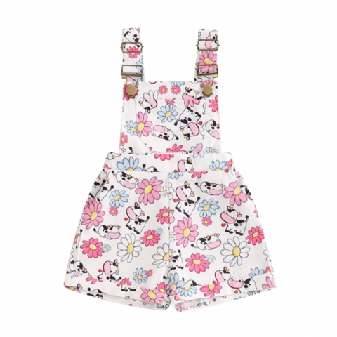 Girly Cows & Daisies Overalls - PREORDER
