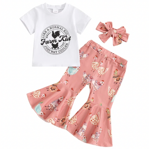 Farm Kid Local Egg Dealer Outfit & Bow - PREORDER