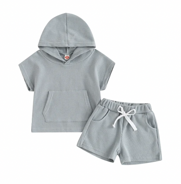 Solid Hoodie Waffle Outfits (5 Colors) - PREORDER