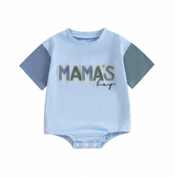 Mamas Boy Patch Rompers (2 Colors) - PREORDER