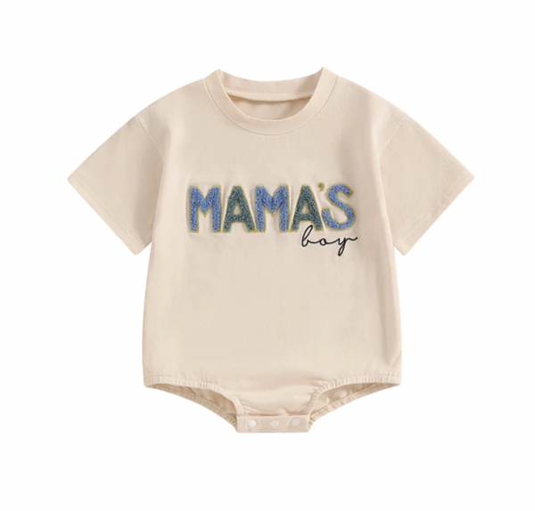 Mamas Boy Patch Rompers (2 Colors) - PREORDER