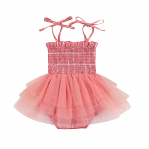 Plaid Pink Tutu Romper Dress - PREORDER