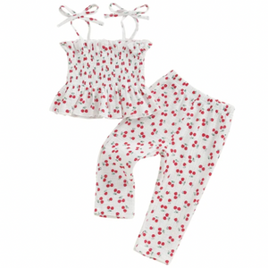 Cherry on Top Tie Scrunch Outfit - PREORDER
