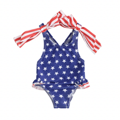 Stars & Stripes Big Bow Swimsuit - PREORDER